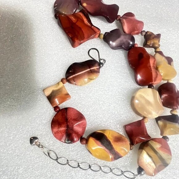Jay King DTR Mookaite Jasper Necklace Silver 925 Hook Clasp Multi-Shaped Beads - Picture 10 of 16